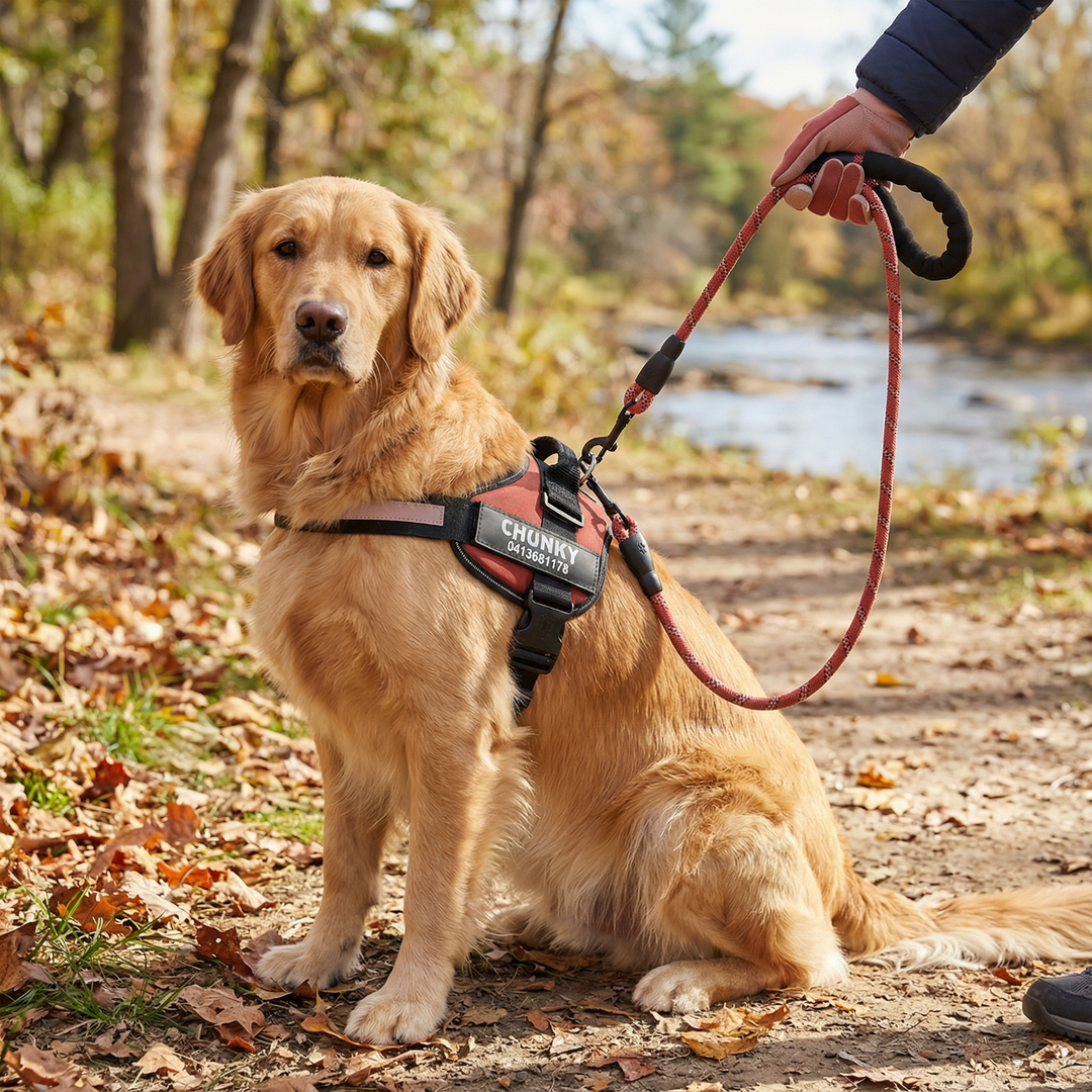 Personalisiertes Anti-Zug Hundegeschirr für sichere Spaziergänge und mehr Komfort beim Gehen.