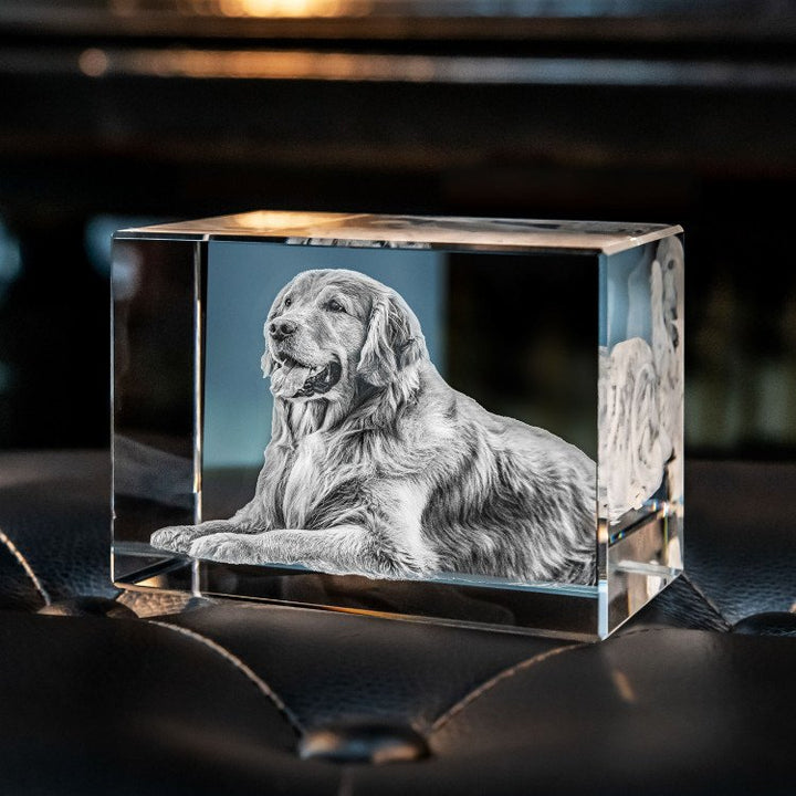Personalisiertes Foto Kristall Licht mit 3D Laser Gravur, ideal als einzigartiges Erinnerungsstück & LED-Lampe.