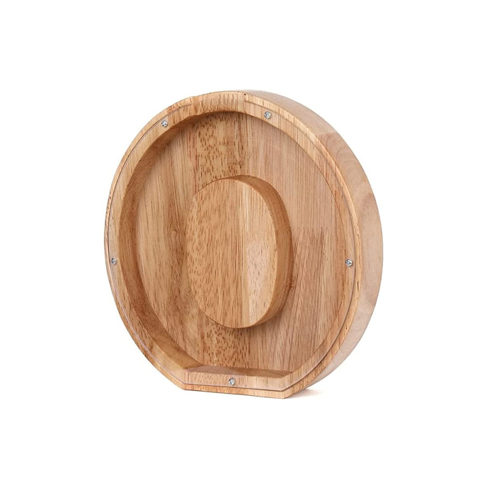 Süße Sparbüchse aus Holz, personalisiert mit Buchstaben, fördert Sparsamkeit & erstes Lernen.