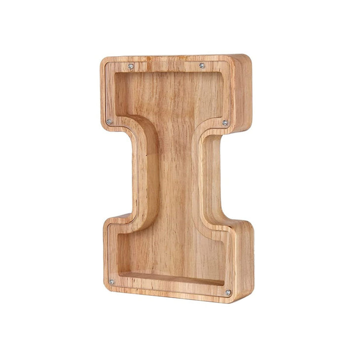 Kinder-Sparschwein aus Holz, personalisierbar mit Namen & Buchstaben, zum Sparen lernen.