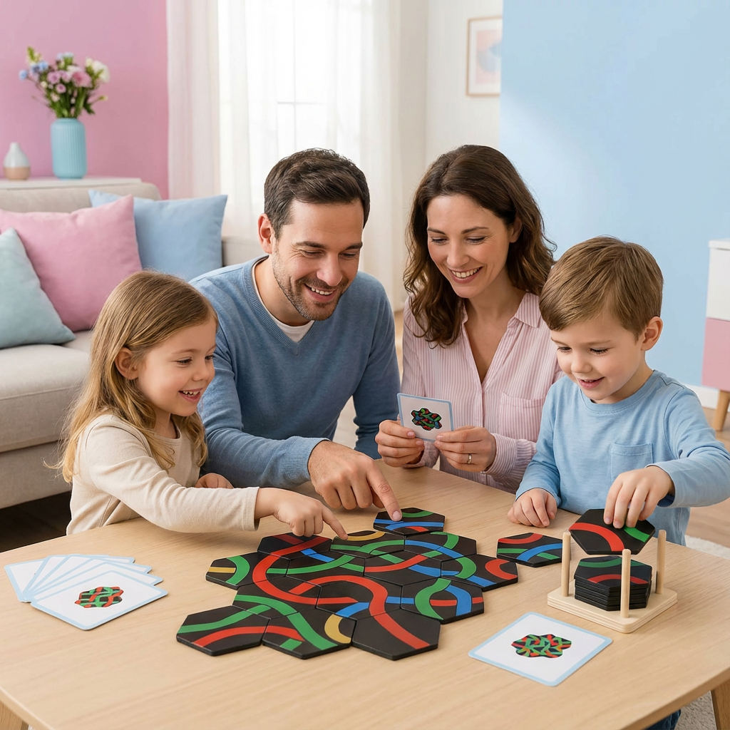PfadPuzzle: Pädagogisches Lernspiel aus Holz für Kinder & Familie. Fördert Logik, Motorik & Gehirntraining.
