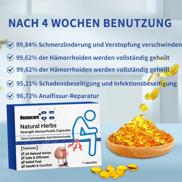 Pflanzliche Kapseln für Hämorrhoiden Linderung. Unterstützt das Wohlbefinden und mindert Beschwerden natürlich.
