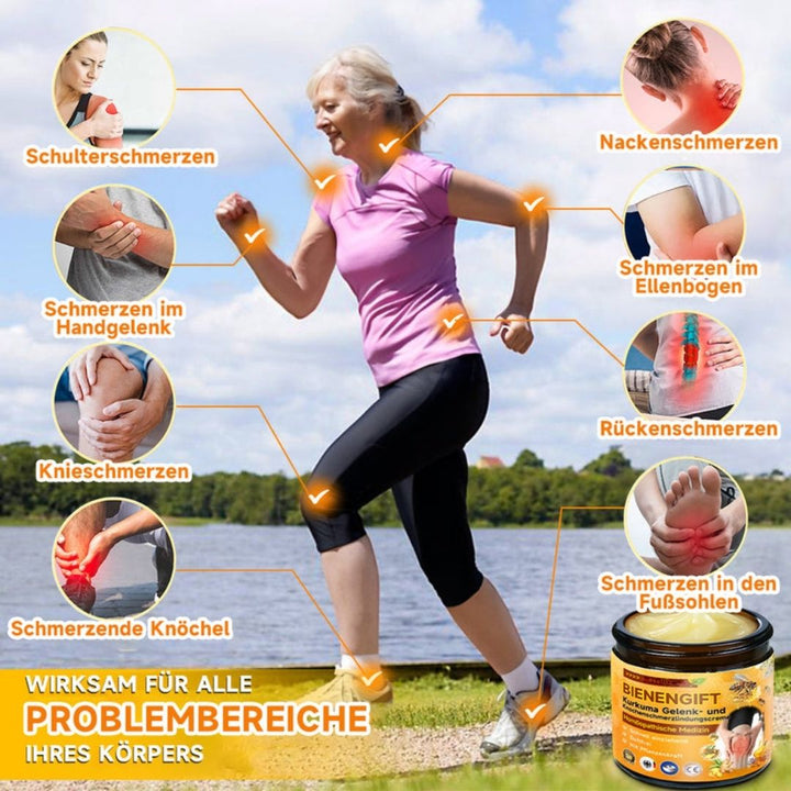Sanfte Anwendung der Bienengiftcreme auf der Haut für Anti-Aging, Feuchtigkeit & glatte Gesichtspflege.