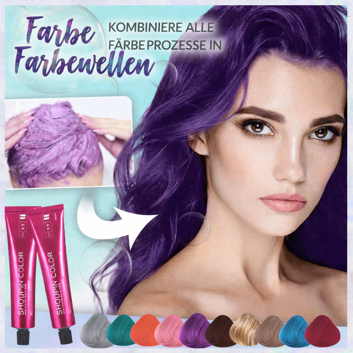 Pflegende Haarfarbe Creme für Glanz & Feuchtigkeit; ammoniakfrei, ohne Bleichen. Sanfte, langanhaltende Haarpflege.