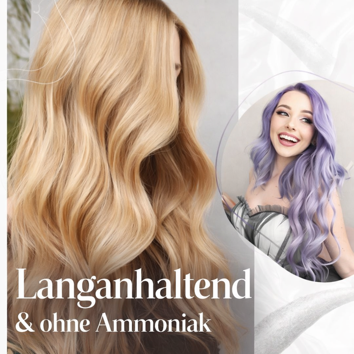 Grau Farbcreme für Haare. Sanfte, pflegende Haarfarbe ohne Bleichen; spendet Glanz & Feuchtigkeit.