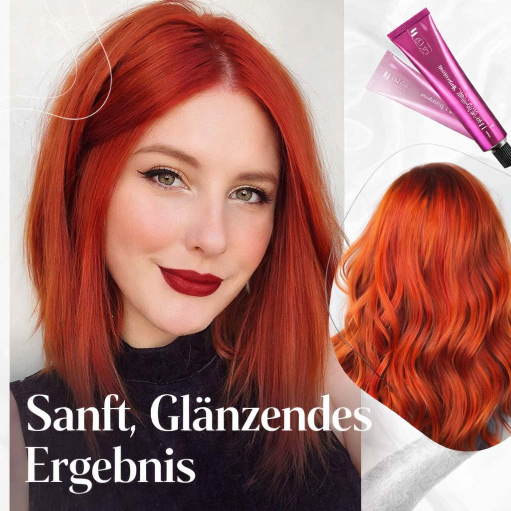 Orange Haarfärbecreme; pflegend & ammoniakfrei. Für Glanz & Feuchtigkeit der Haare ohne Bleichen.