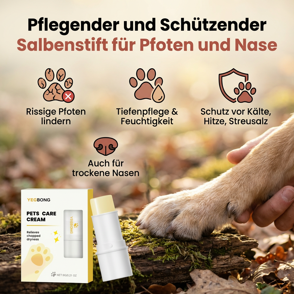 Hundepflege & Katzenpflege: Schutzstift für Pfoten. Pfotenbalsam für Winter- und Sommerpflege.
