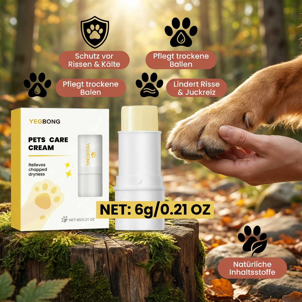 Premium Pflegestift für Haustiere: Schützt & pflegt Hundepfoten, Katzennasen. Effektive Winter- & Sommerpflege.