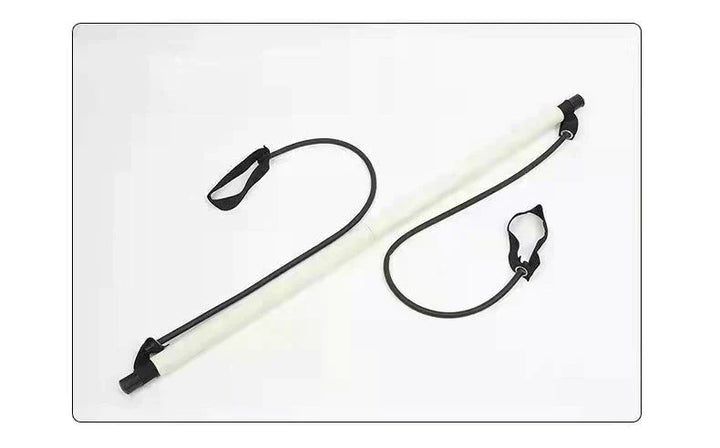 Kompaktes, tragbares Pilates Stangen Set zerlegt, bereit für einfachen Transport zum Fitness-Workout & Heimtraining.