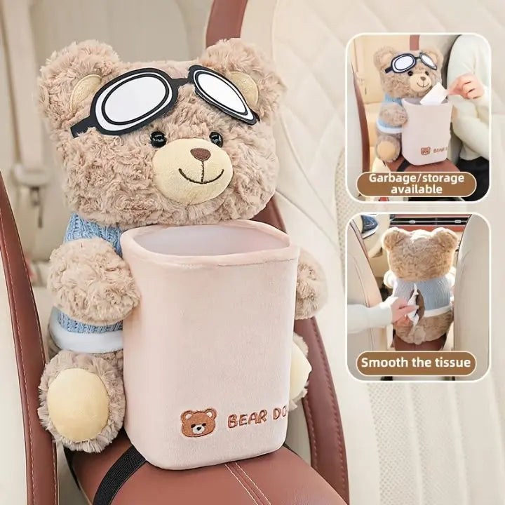 Plüsch Auto-Organizer für Kinder mit viel Stauraum, perfekt für Spielzeug, Snacks und Flaschen im Familienauto.