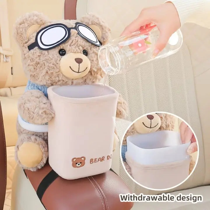 Niedlicher Plüsch Auto-Organizer als Aufbewahrungsbox für Kinder Spielzeug & Zubehör im Auto, hält Ordnung.