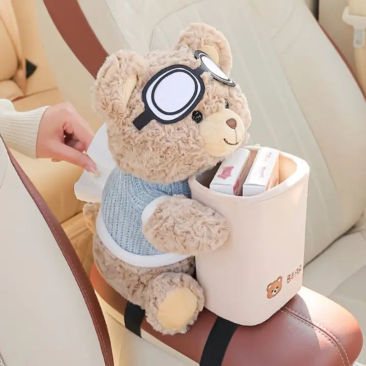 Praktischer Plüsch Auto-Organizer für Familien, ideal für Aufbewahrung von Zubehör & Snacks bei Reisen.