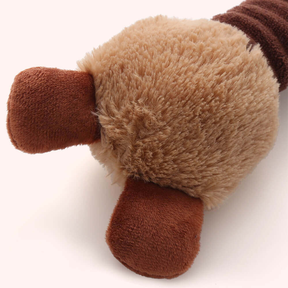 Kaninchen-Plüschtier für Hunde, interaktives Quietschspielzeug, langer Hals zum Zerren.