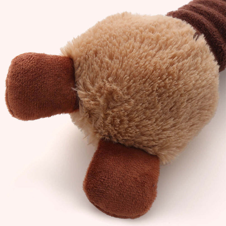 Kaninchen-Plüschtier für Hunde, interaktives Quietschspielzeug, langer Hals zum Zerren.