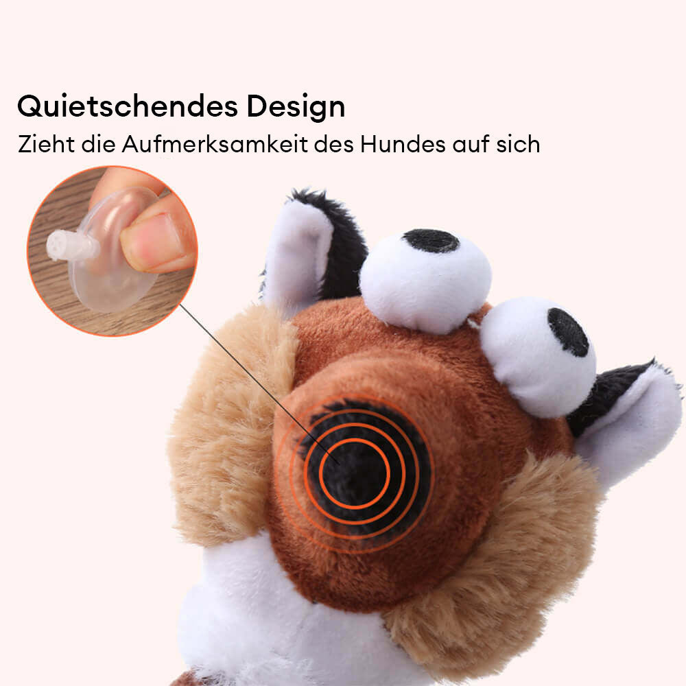 Enten-Quietschspielzeug für Hunde, weicher Plüsch, langer Hals, ideal für Spiel & Zahnreinigung.