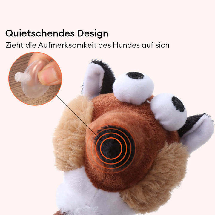 Enten-Quietschspielzeug für Hunde, weicher Plüsch, langer Hals, ideal für Spiel & Zahnreinigung.