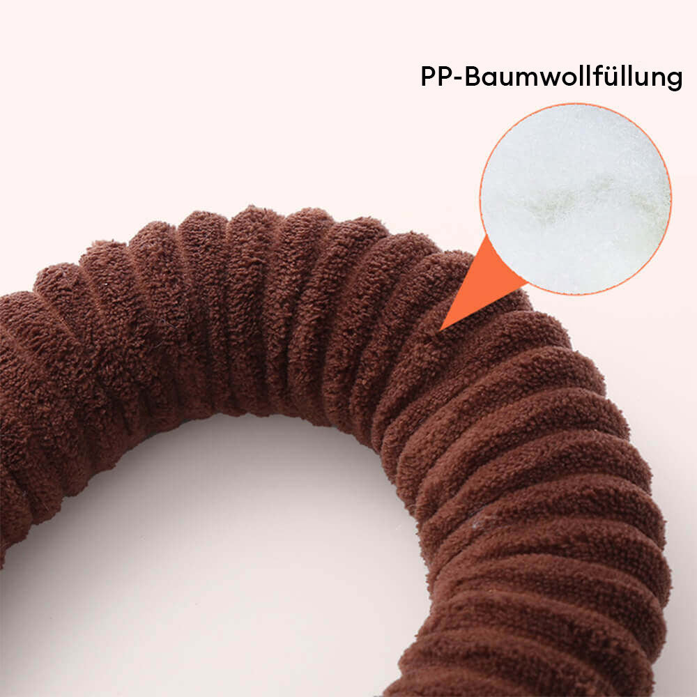 Langlebiges Plüsch-Kauspielzeug für Hunde, quietschend, mit langem Hals zur Zahnreinigung.