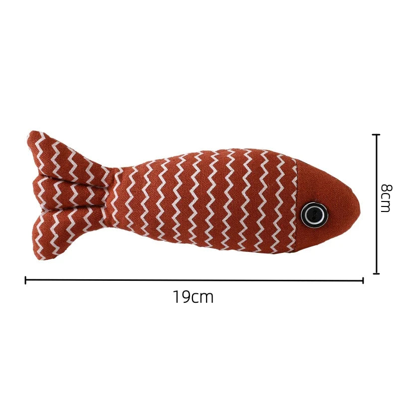 Tierbedarf: Buntes Fisch-Katzenspielzeug aus Plüsch mit anziehender Katzenminze, ideal für Spielstunden.