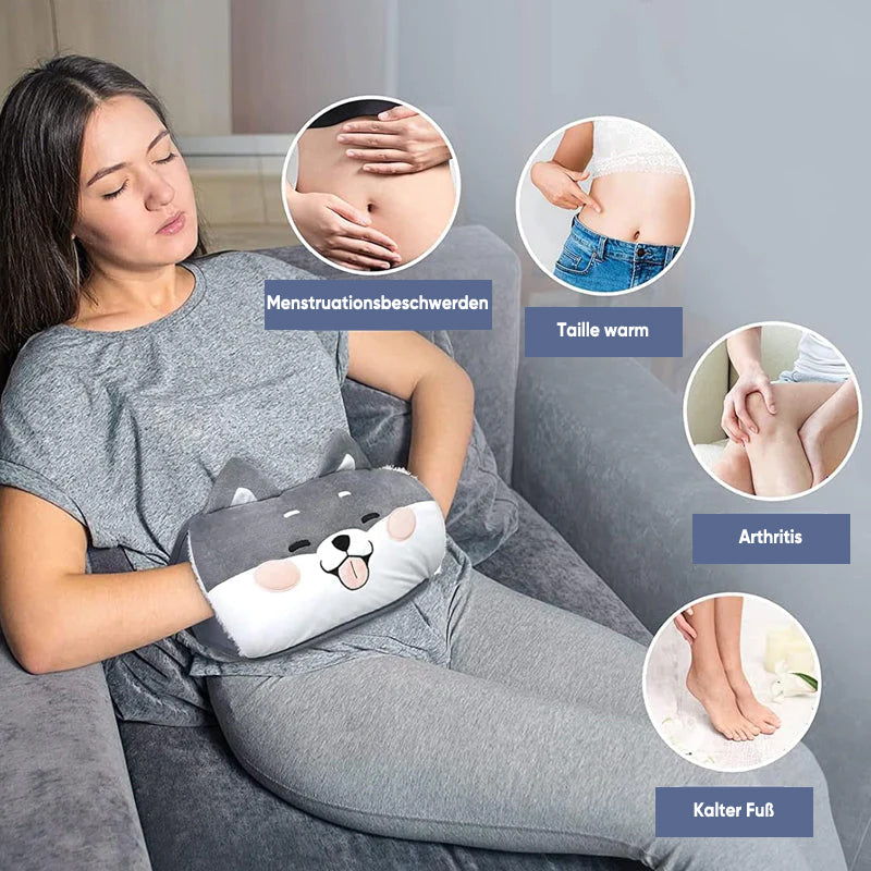 Rückenwärmer Plüschgürtel zur Linderung von Rückenschmerzen. Sanfte Wärmetherapie für Komfort.