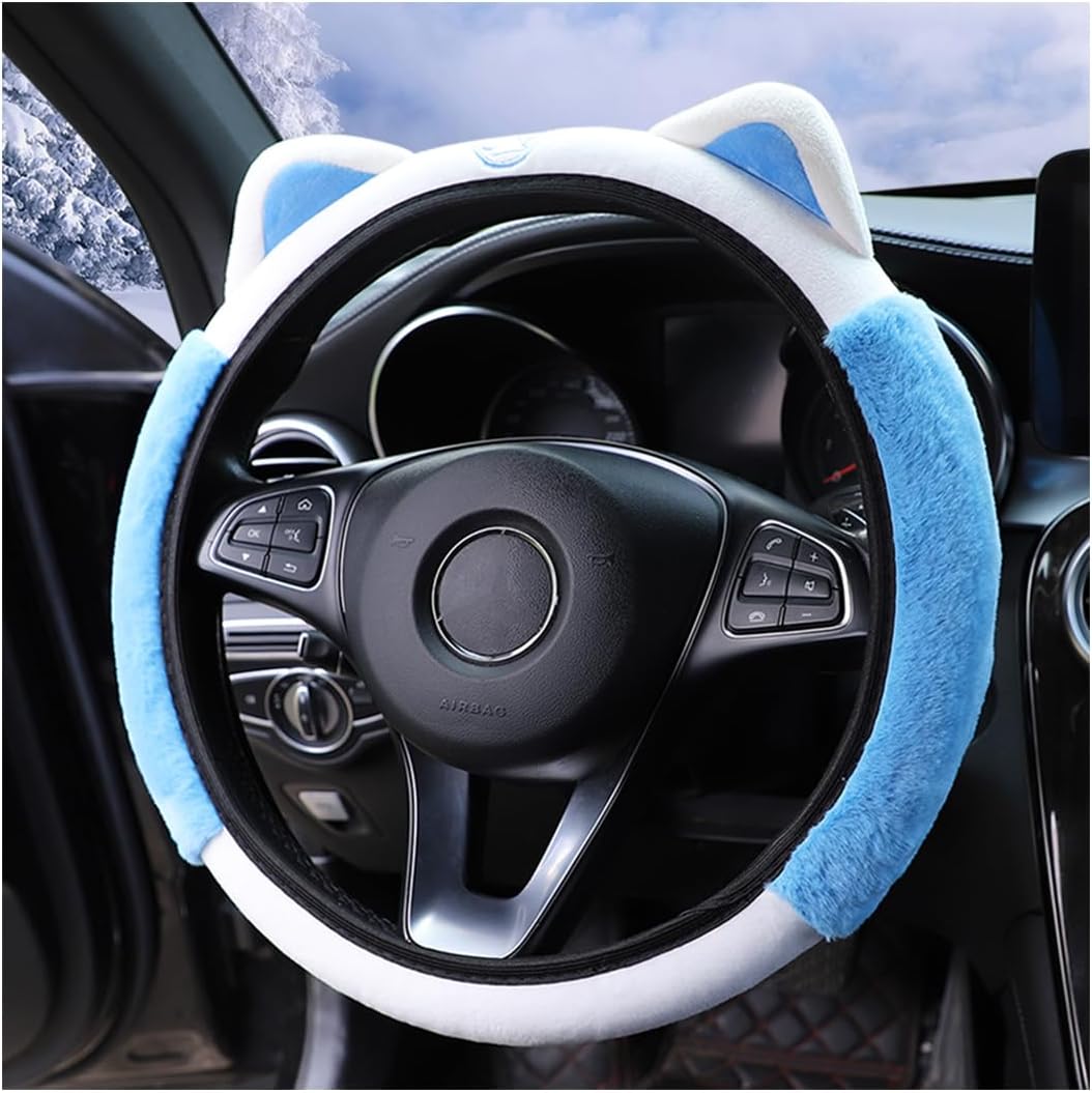 Warm & stilvoll: Lenkradbezug mit Katzenohren. Plüschiges Autozubehör für mehr Komfort & Autodeko.