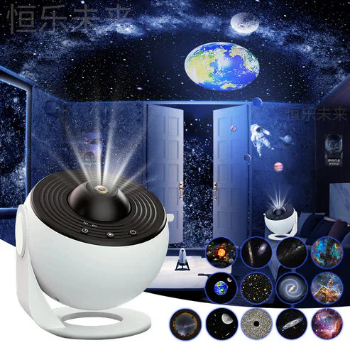 Entspannender Planetarium-Projektor, zaubert ein kosmisches Universum an die Decke für ruhige Abende.