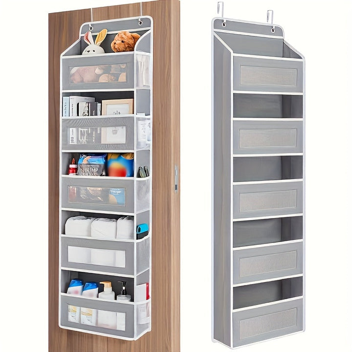 Platzsparender Türorganizer mit vielen Taschen für maximale Ordnung im Zuhause. Ideal als Haushaltshelfer.