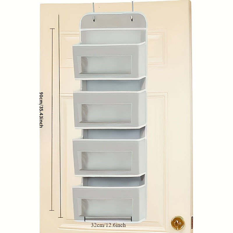 Effizienter Türorganizer mit Mehrfach-Taschen für Küchenutensilien oder Putzmittel. Optimiert Stauraum.