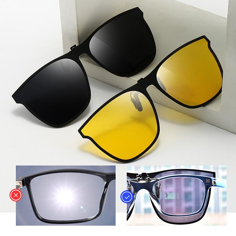 Polarisierter Sonnenbrillenclip für Damen & Herren, Flip-Up Funktion, UV-Schutz & Blendreduzierung.