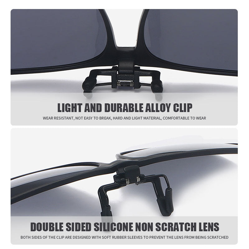 Die faltbare Clip-on Sonnenbrille mit UV400-Schutz und Polarisation.