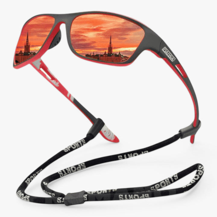 Polarisierte Sport-Sonnenbrille für Herren mit UV400-Schutz, ideal für Outdoor-Sportarten wie Radfahren und Wandern.