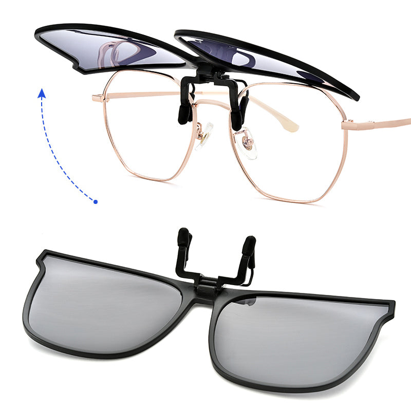 Effektiver UV-Schutz durch polarisierten Sonnenbrillen-Clip. Perfekter Brillenaufsatz für Outdoor-Aktivitäten.