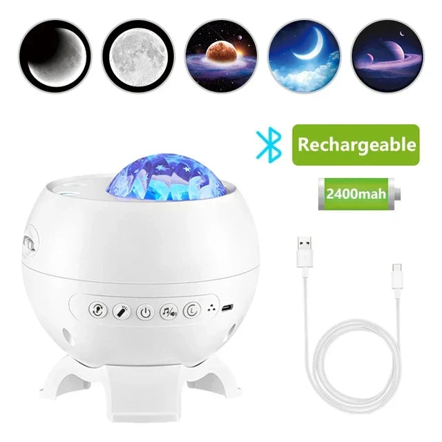 Vielseitiger Aurora Projektor 3-in-1: Sterne, Mond, Polarlicht Nachtlicht & Bluetooth für einzigartige Atmosphäre.