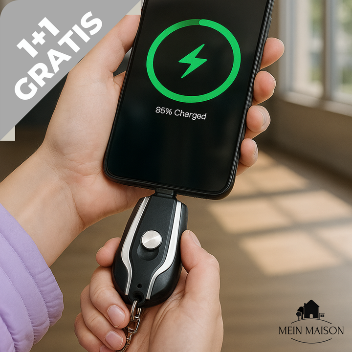 PowerMini Notfall Powerbank für Smartphones, kompakt & tragbar, mobiles Ladegerät to go.