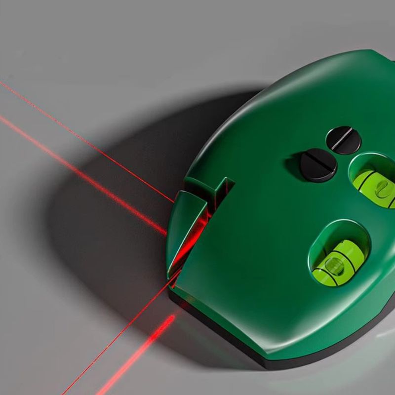 Messwerkzeug: Grüner 90 Grad Linienlaser für präzise Ausrichtung und Markierung im Bau und bei Fliesenarbeiten.
