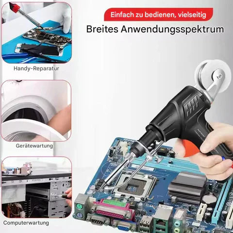 Präzise Lötpistole mit Einhandbedienung für Elektronik & feine Metallarbeiten; ideales DIY Handwerkzeug für Modellbau.