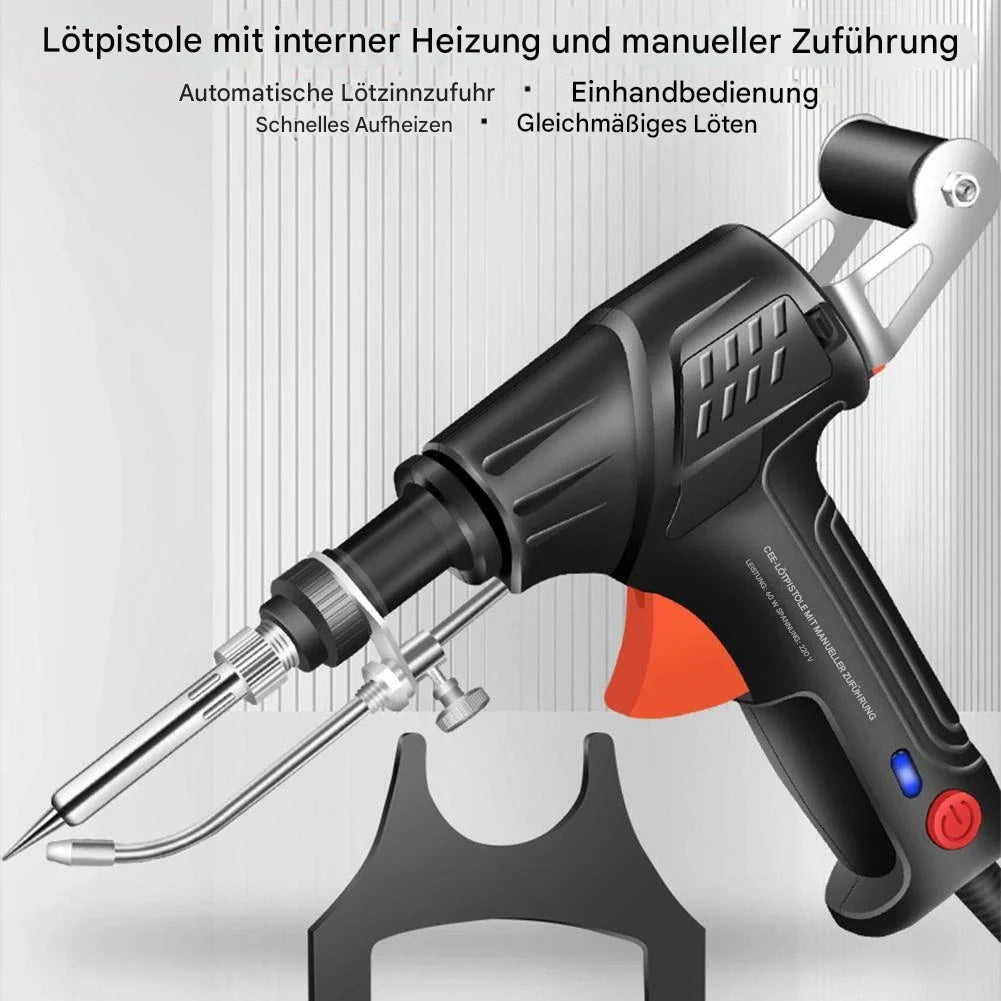 Ergonomische Lötpistole zum schnellen Löten von Elektronikbauteilen & kleineren Metallteilen; perfektes DIY Werkzeug.