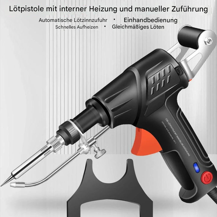 Ergonomische Lötpistole zum schnellen Löten von Elektronikbauteilen & kleineren Metallteilen; perfektes DIY Werkzeug.