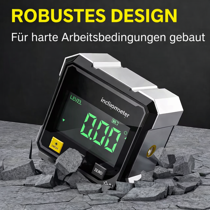 Hochauflösender Digitaler Neigungsmesser mit gut lesbarem Display für präzise Winkel- & Neigungsmessungen.