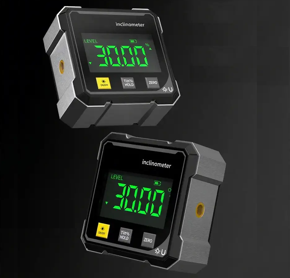 Vielseitiger digitaler Neigungsmesser mit Laser & Magnet, perfekt für Bau, Montage, Nivellieren & Ausrichtung.