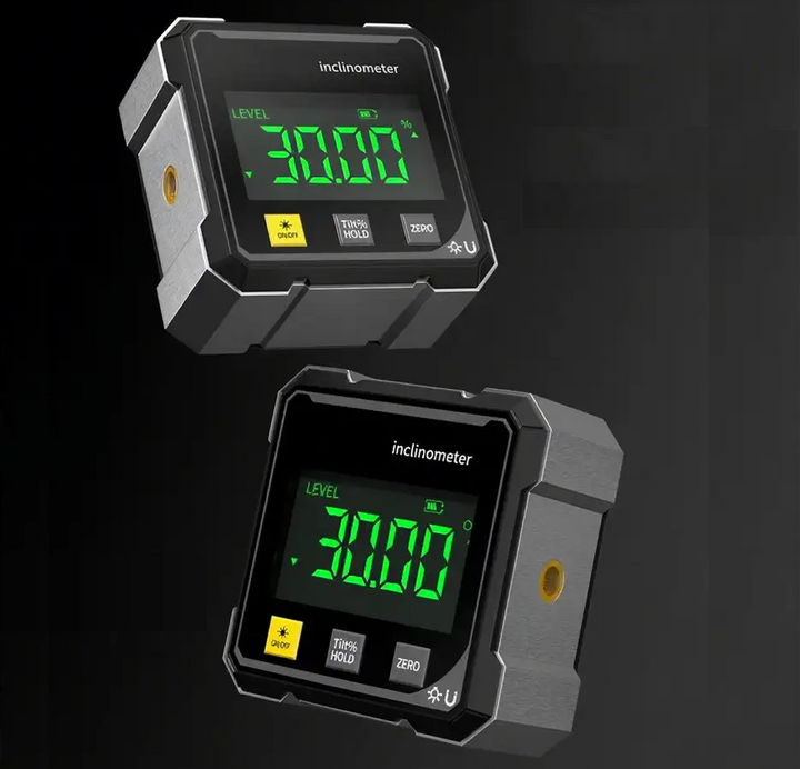 Vielseitiger digitaler Neigungsmesser mit Laser & Magnet, perfekt für Bau, Montage, Nivellieren & Ausrichtung.