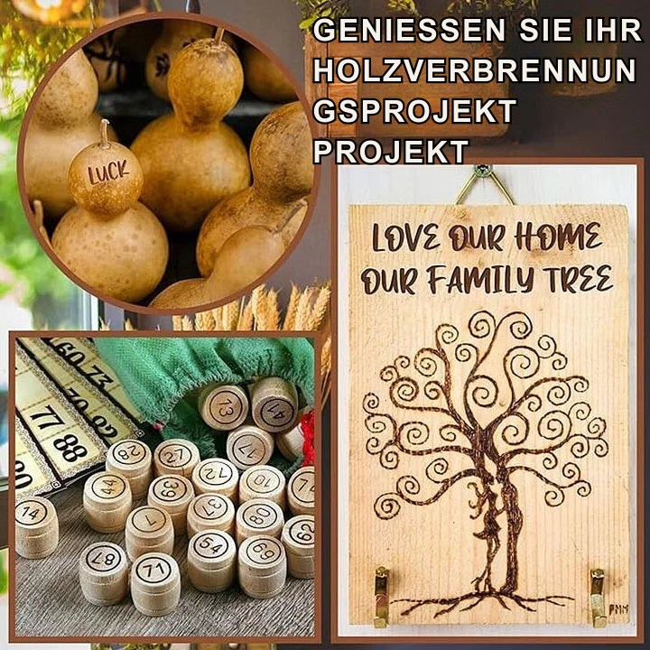 DIY Gravur-Set für Holz, Leder, Kork. Präzise Brennspitzen & Schablonen zur Personalisierung. Ideales Bastelset für Handwerk.