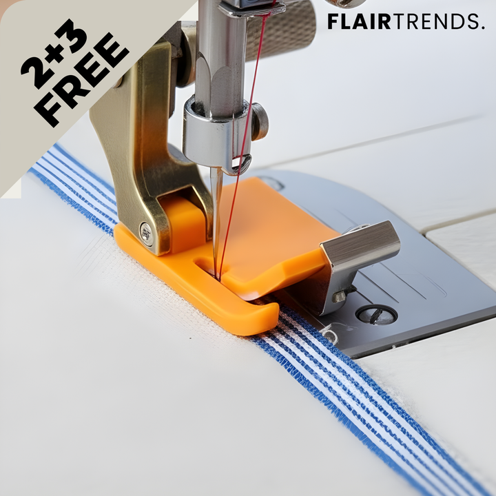 Präzisions-Nähfuß für Industriemaschinen, ideal für exakte Säume und Kantenführungen beim Nähen.