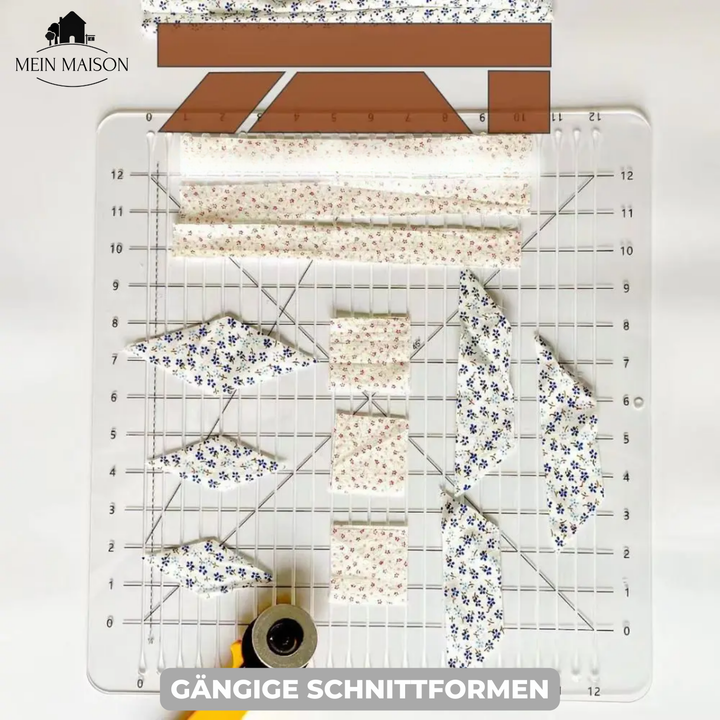 Spezielles Quilt-Lineal aus transparentem Acryl, perfekt für präzises Zuschneiden von Stoffen beim Quilten.