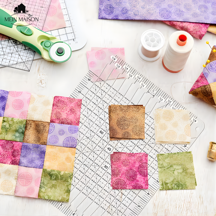 Vielseitiges Näh-Lineal aus Acryl, ermöglicht exakte Zuschnitte für DIY-Nähprojekte und alle Stoffarten.