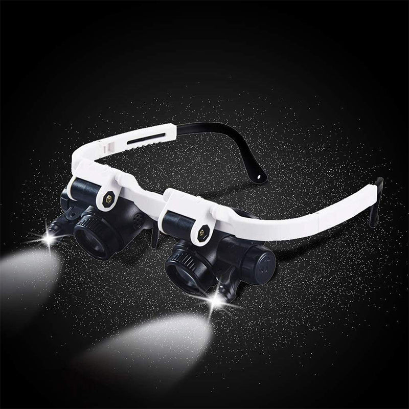 Hochwertige Vergrößerungsbrille mit integrierter LED-Beleuchtung für präzises Handwerk & Hobby.