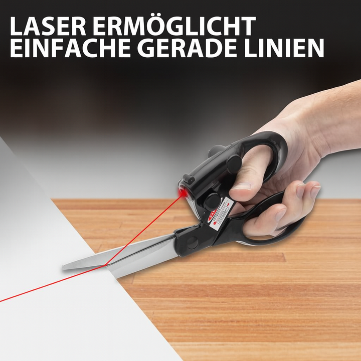 Nahaufnahme der Laserschere mit aktivierter Führung; garantiert präzise gerade Schnitte bei jedem Material für DIY & Basteln.
