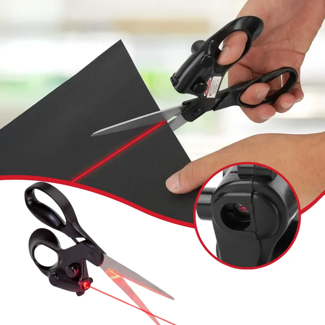 Robuste Laserschere mit scharfen Klingen für saubere, exakte Schnitte; ideal für Papierschneiden, Stoff & Basteln.
