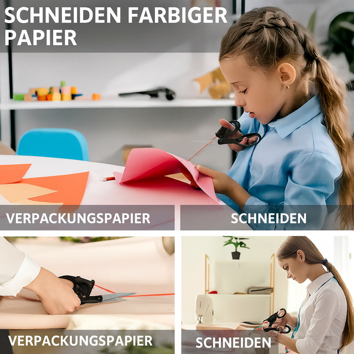 Schnelles und präzises Arbeiten dank Laserführung; diese Bastelschere optimiert Ihre Kreativprojekte im Handumdrehen.