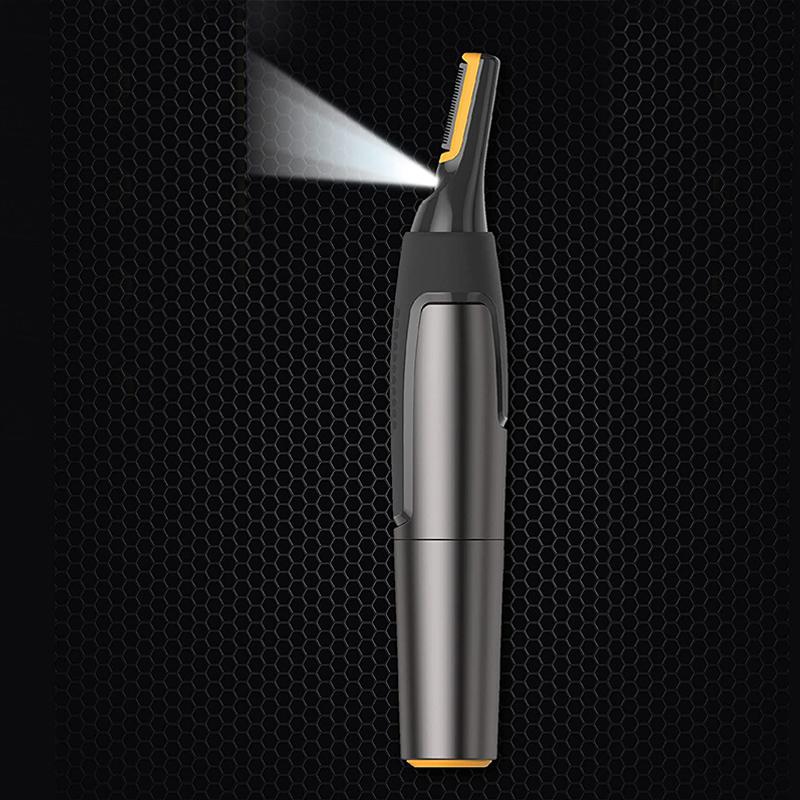 Präziser Augenbrauentrimmer mit LED-Beleuchtung und Titan-Klingen für ein sauberes, gepflegtes Erscheinungsbild der Augenbrauen.