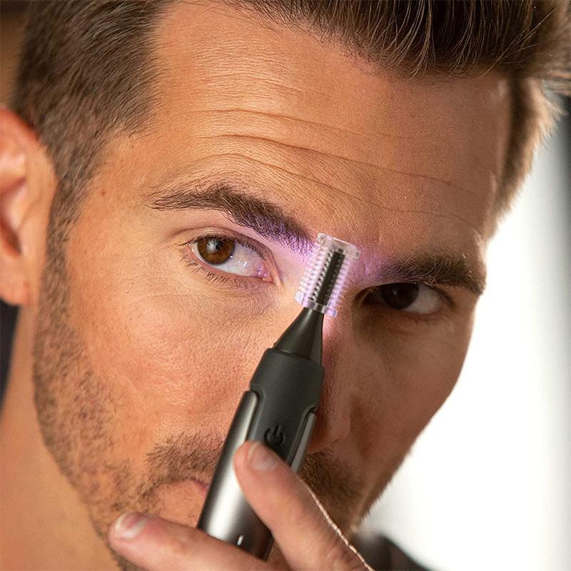 Herren-Grooming-Tool: Präzisionstrimmer mit LED-Licht und Titan-Klingen für Bart, Nase, Ohr. Für umfassende Körperpflege.